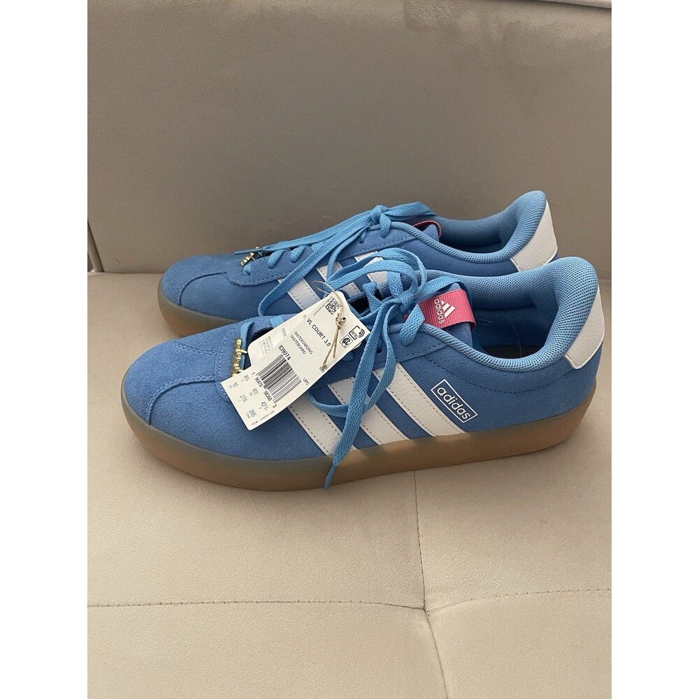 Adidas Women's VL Court 3.0 Shoes Style ID9074 Size 10 Blue Burst Gum New No Box - Picture 3 of 5